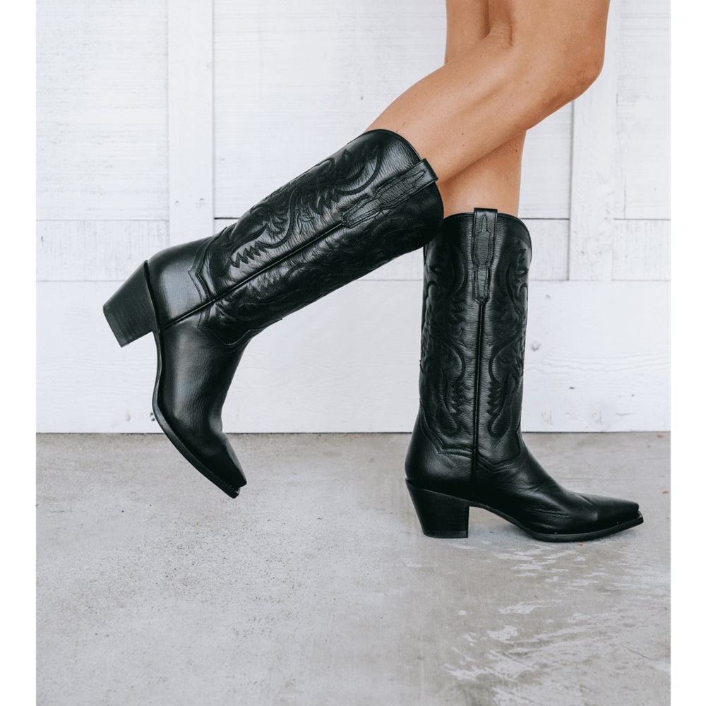 Dan Post ‘Maria’ black leather cowboy boots, size 8.5 - Picture 11 of 16